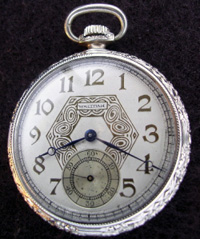 Waltham 12 size deco style open face pocket watch 